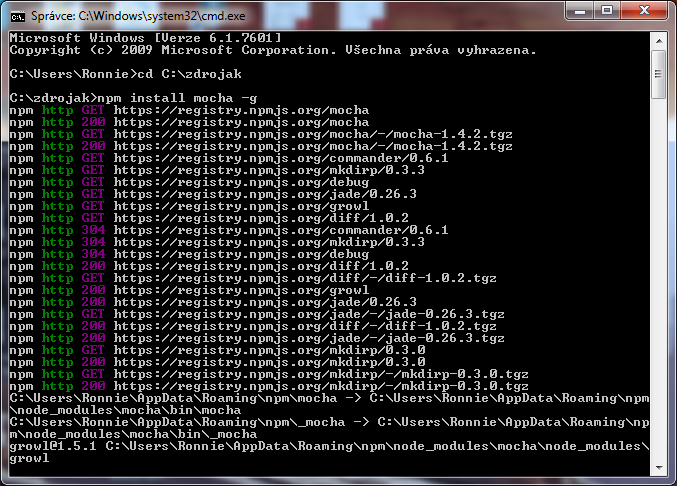 Autor: Jakub Mrozek Instalace testovacího frameworku Mocha