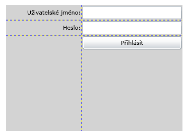 Ukázka přihlašovacího formuláře