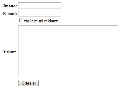 Jednoduchý formulář