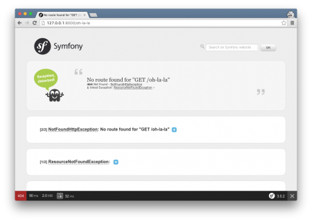 Symfony chyba (s nainstalovanymi assets)