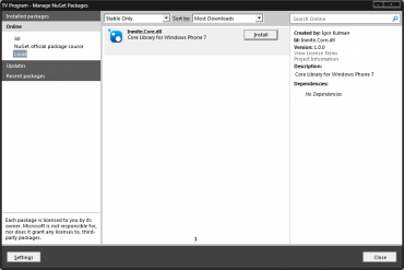 Vlastný Nuget balíček v lokálnom repozitári